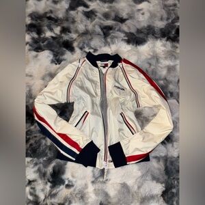 Vintage Tommy Hilfger Girl Sport Cream Jacket with Red and Blue Accents